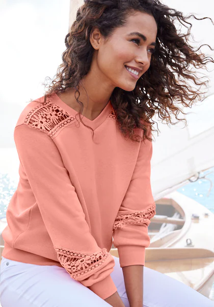 Bild von Vivance Sweatshirt, mit Spitzeneinsätzen an Schulter und Ärmel
