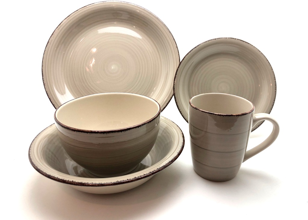 Bild von Home affaire Kombiservice "Bel Tempo", (Set, 20 tlg., je 4 Dessert-, Speise-, Suppenteller, Kaffeebecher, Bowls), mit Spiraldekor