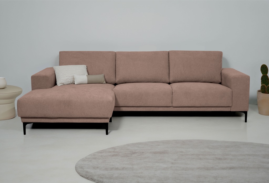 Bild von Places of Style Ecksofa "Xander, L-Form,", Breite 280 cm, Soft-Touch Chenille, schwarze Metallfüßen