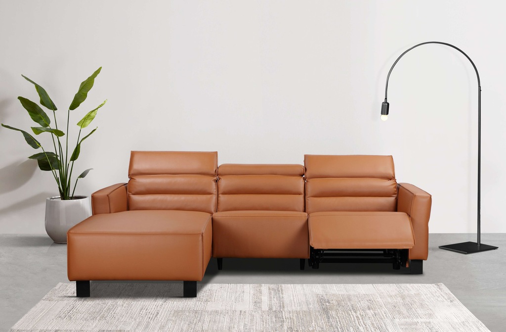 Bild von Places of Style Ecksofa "Carpari, L-Form, 263 cm, mit manueller o. elektrischer Relaxfunktion", und USB/ Kopfteilverstellg