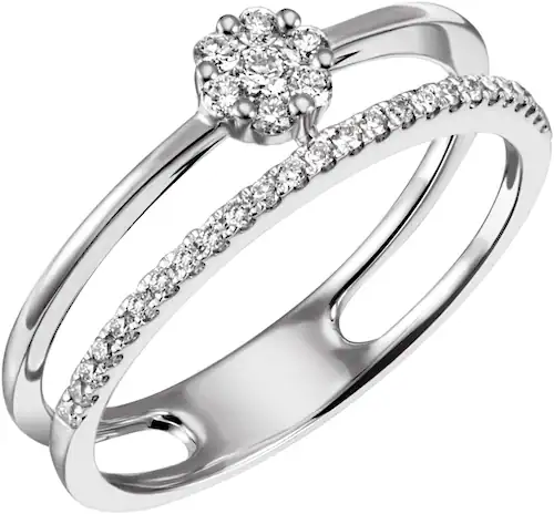 Bild von Firetti Fingerring »Schmuck Geschenk Silber 925 Silberring Ring mehrreihig«, mit Zirkonia (synth.)