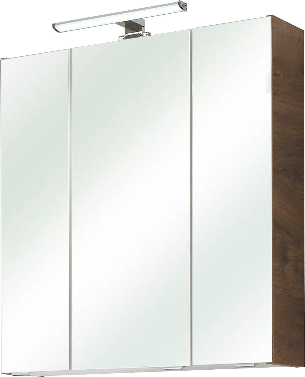 Bild von Saphir Spiegelschrank "Quickset Badschrank, 3 Spiegeltüren, 6 Einlegeböden, 65 cm breit", inkl. LED-Beleuchtung, Türdämpfer, Schalter-/Steckdosenkombination