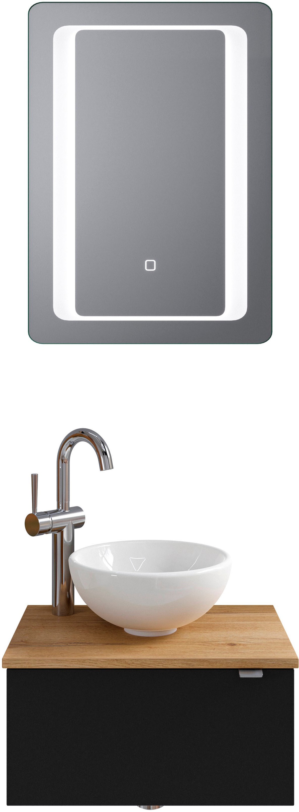 Bild von Saphir Badmöbel-Set "Serie 6915", (4 St.), Gäste-Bad, 51 cm breit, mit LED-Spiegel und 1 Tür