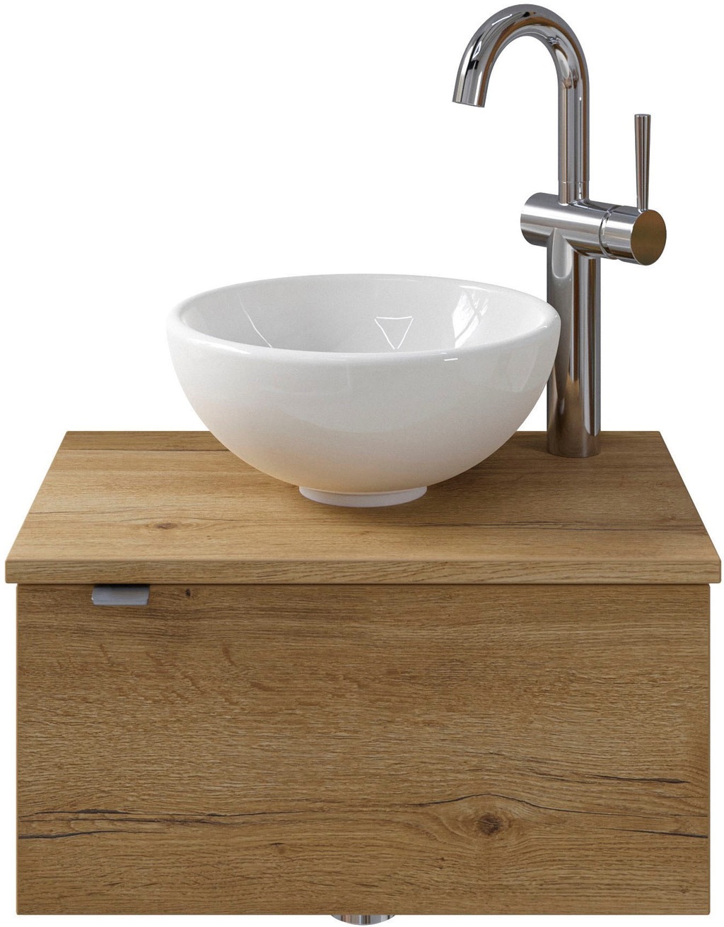 Bild von Saphir Waschtisch Serie 6915 Waschschale mit Unterschrank für Gästebad, Gäste WC (3-St., Keramik-Aufsatzbecken, Waschtischplatte, Waschtischunterschrank), 51 cm breit, 1 Tür, Waschtischplatte, kleine Bäder, ohne Armatur