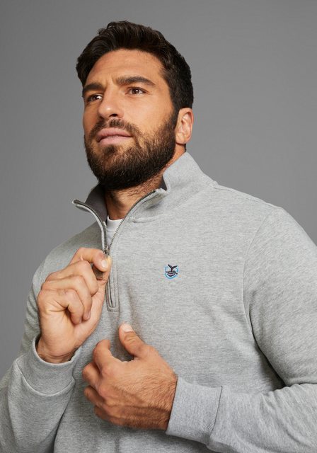 Bild von DELMAO Sweatshirt, mit Henley Kragen und Seitentaschen - NEUE KOLLEKTION