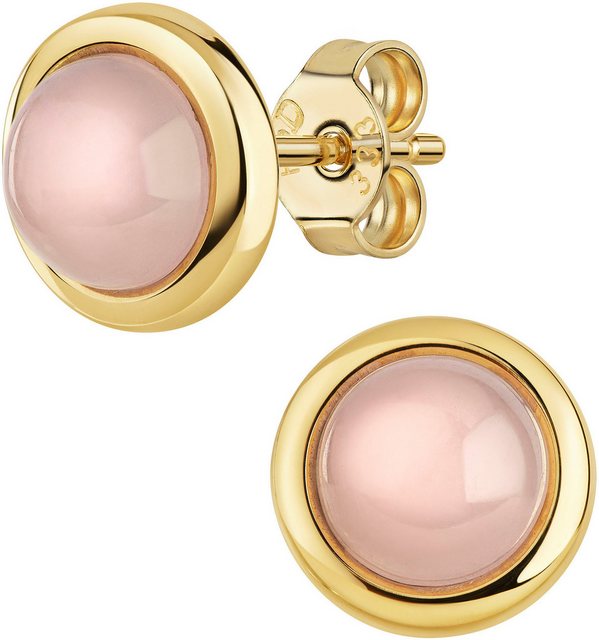 Bild von Firetti Paar Ohrstecker »Schmuck Geschenk Gold 333 Ohrschmuck Ohrringe Kreis rund Edelstein«, Made in Germany - mit Chalcedon