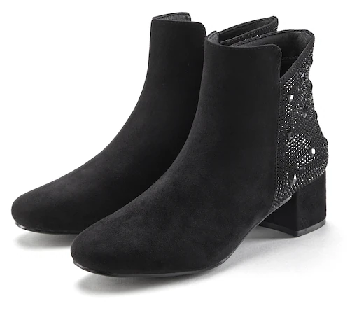 Bild von LASCANA Stiefelette, mit raffiniertem Detail und Blockabsatz, kurzer Stiefel VEGAN