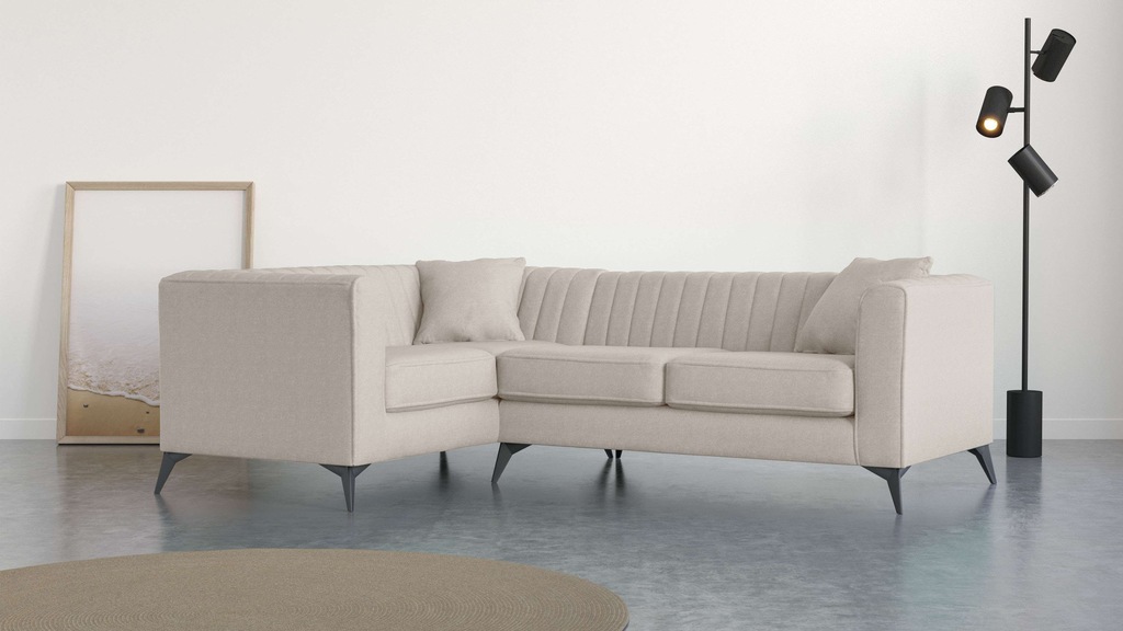 Bild von Places of Style Ecksofa "MATTHEW B/T/H: 240/167/74 cm", L-Form, Steppung im Rücken, incl. Zierkissen, lose Sitzkissen