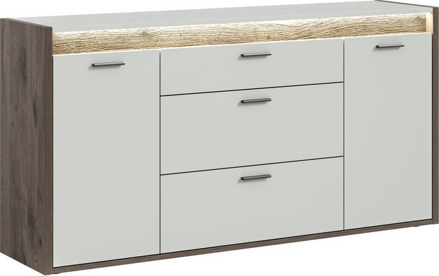 Bild von INOSIGN Sideboard "Treviso, Breite 167cm, inkl. Frontbeleuchtung, 2 Türen, 2 Einlegeböden", 3 Schubkästen, Anrichte, Wohnzimmerschrank, Kommode