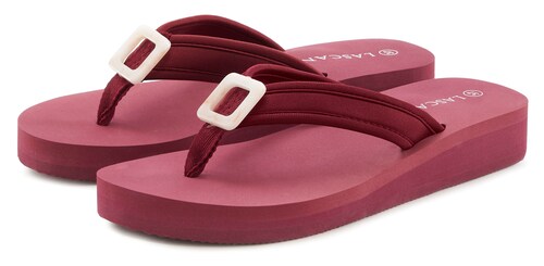 Bild von LASCANA Badezehentrenner, Sandale, Pantolette, Badeschuh mit Zier Applikation VEGAN