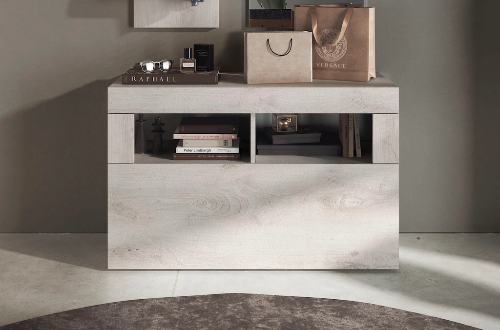 Bild von INOSIGN Garderobenschrank "Basic, Breite 91 cm, Höhe 59 cm, Schuhbank 1 Klappe", Garderobenbank, moderne Rahmenoptik