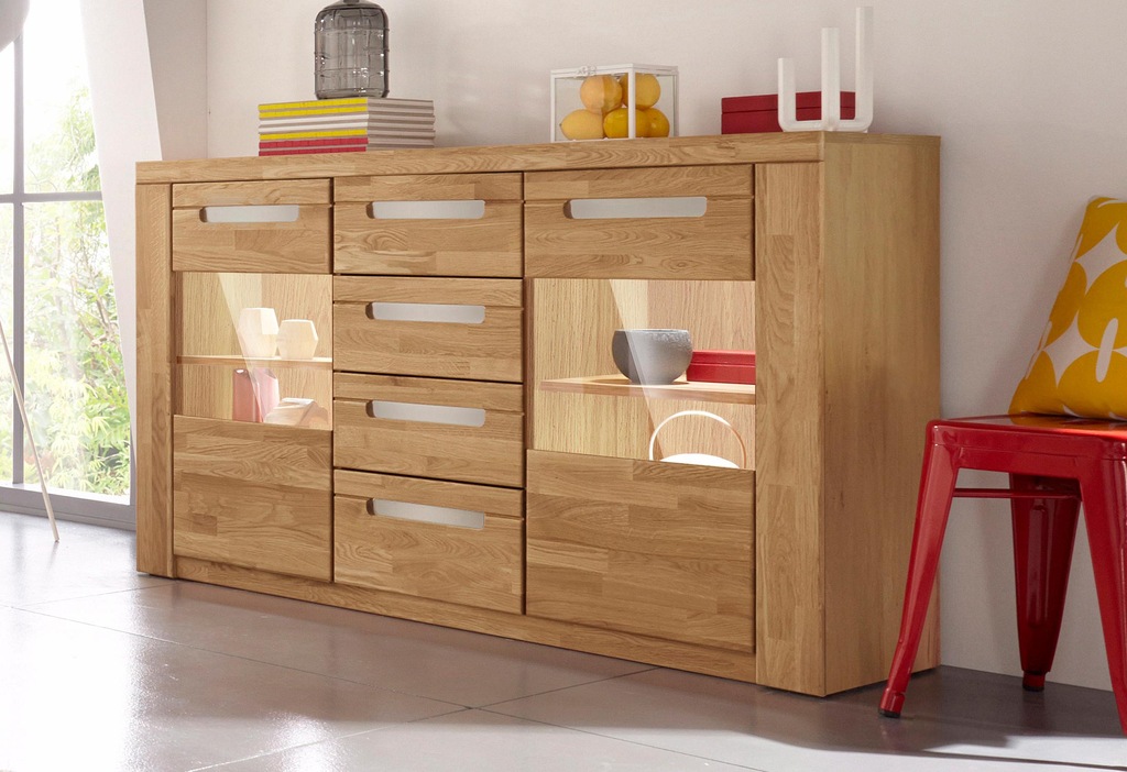 Bild von Home affaire Sideboard "Kolding", Breite 140 cm mit 2 Glastüren