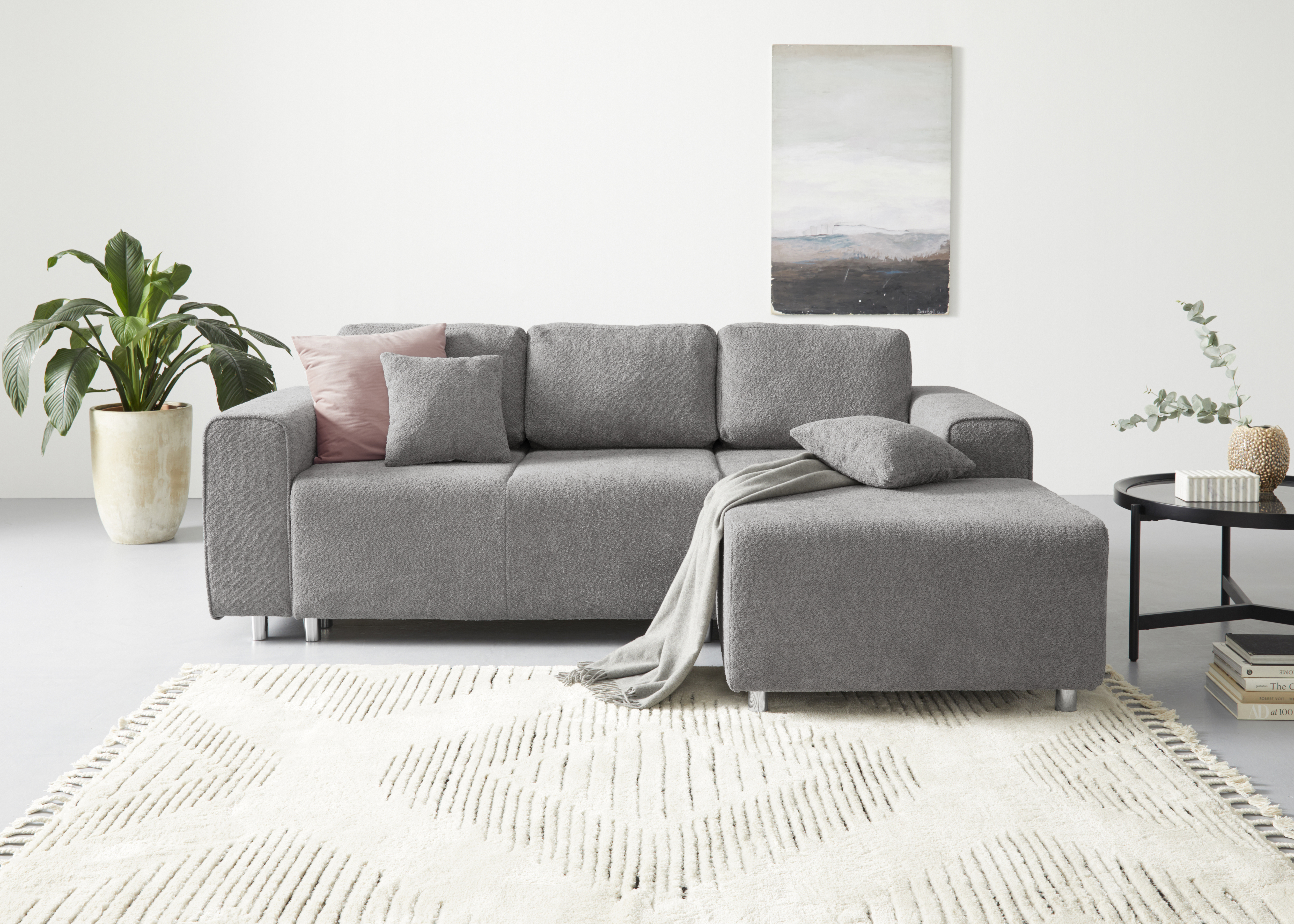 Bild von Guido Maria Kretschmer Home&Living Ecksofa "Györ", L-Form, wahlweise mit Bettfunktion und Bettkasten incl. 2 Zierkissen