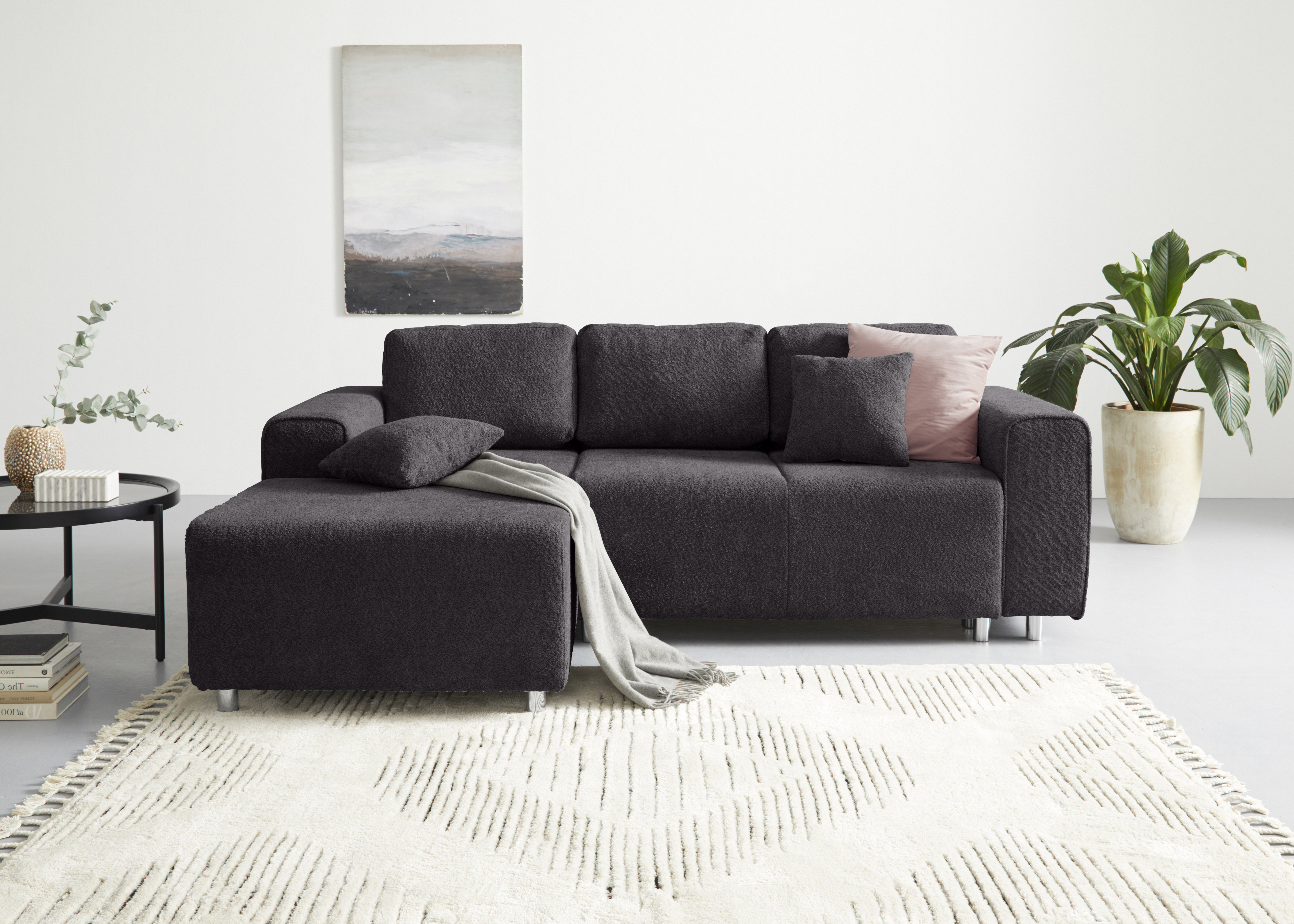 Bild von Guido Maria Kretschmer Home&Living Ecksofa "Györ", L-Form, wahlweise mit Bettfunktion und Bettkasten incl. 2 Zierkissen