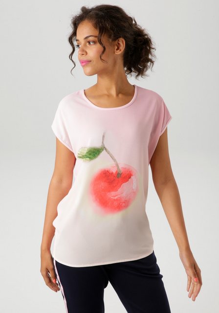 Bild von Aniston CASUAL Shirtbluse, mit Kirsche im Aquarell-Dessin bedrucktes Vorderteil - NEUE KOLLEKTION