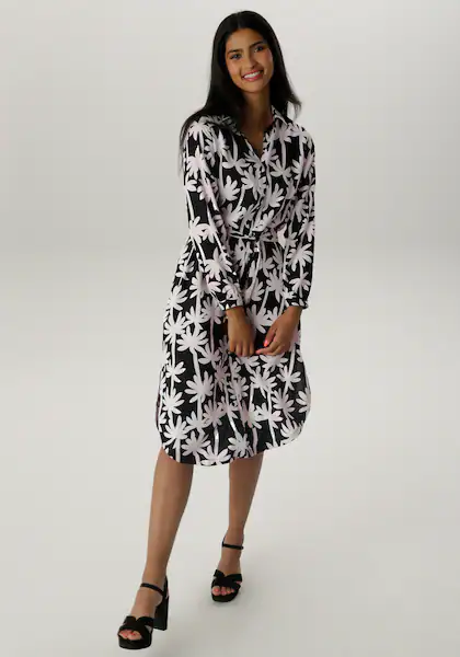 Bild von Aniston SELECTED Hemdblusenkleid, mit edler Palmen-Musterung - NEUE KOLLEKTION