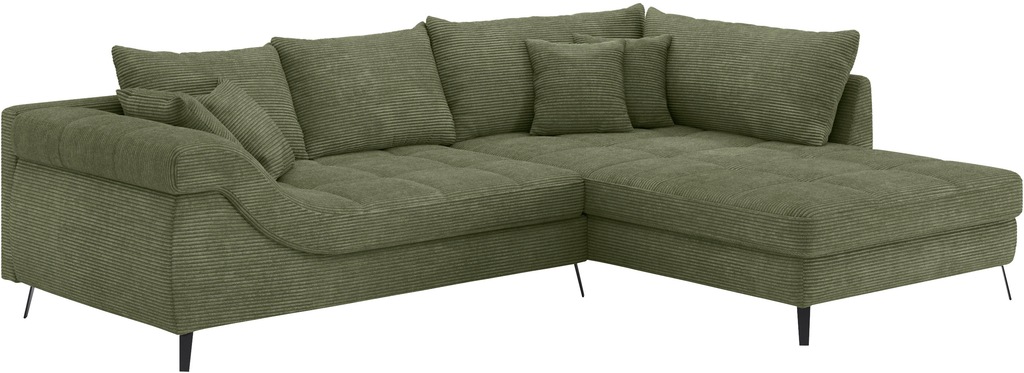 Bild von Mr. Couch Ecksofa "Portofino", 4 Bezugsqualitäten, 13,5 cm hohe Metall-Profilfüße in matt-schwarz