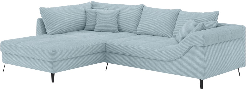 Bild von Mr. Couch Ecksofa "Portofino", 4 Bezugsqualitäten, 13,5 cm hohe Metall-Profilfüße in matt-schwarz