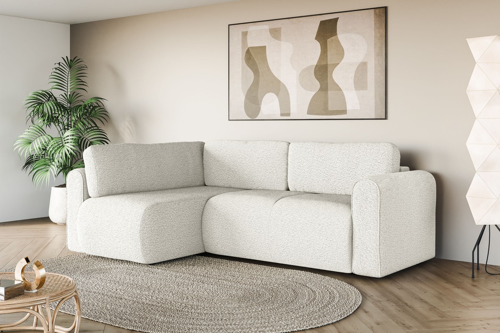 Bild von INOSIGN Ecksofa "Ecksofa Zacharia wahlweise mit Bettfunktion, BxTxH 250x166x86 cm", L-Form mit Wellenunterfederung, Recamiere beidseitig montierbar