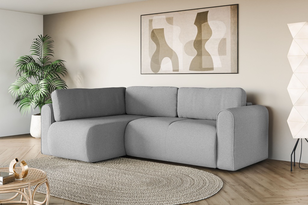 Bild von INOSIGN Ecksofa "Ecksofa Zacharia wahlweise mit Bettfunktion, BxTxH 250x166x86 cm", L-Form mit Wellenunterfederung, Recamiere beidseitig montierbar