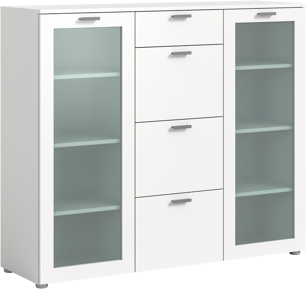 Bild von INOSIGN Highboard "Onex, Breite 135 cm, mit Glastür, vielseitig einsetzbar", in verschiedenen Farben, Kommode, Schrank, Anrichte