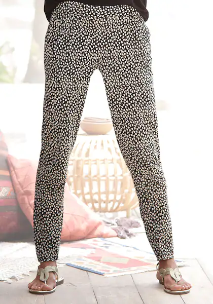Bild von s.Oliver Strandhose, mit Blumendruck und Taschen, leichte Jerseyhose