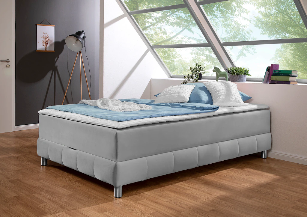 Bild von INOSIGN Boxspringbett "Vaasa", für Dachschrägen geeignet, inkl. Bettkasten und Topper