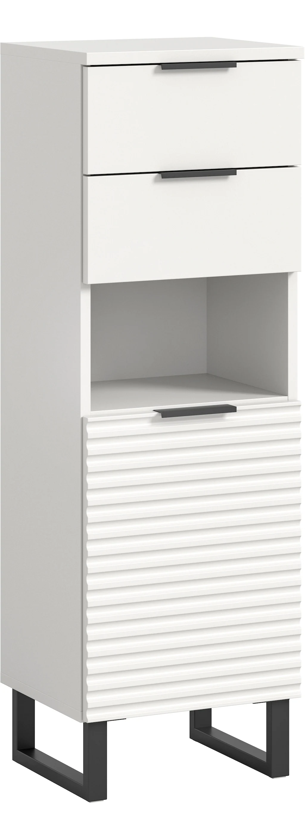 Bild von welltime Unterschrank "Litica, Höhe 110 cm, 2 Schubkästen, 1 Tür, 1 offenes Fach", Badschrank, Bad-Midischrank, Badezimmer, Bad-Möbel