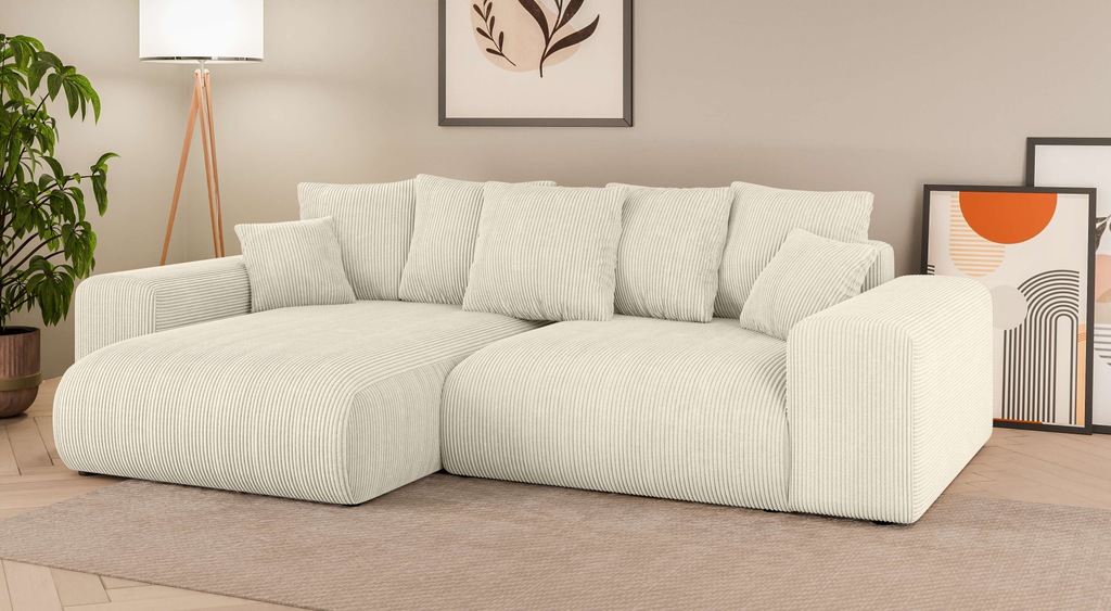 Bild von INOSIGN Ecksofa "LAKESIDE mit Bettfunktion und Bettkasten, B/T/H 257/166/84 cm", L-Form, Recamiere beidseitig montierbar, Wellenunterfederung