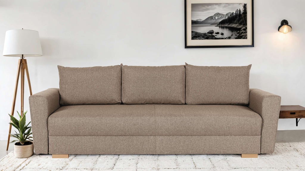 Bild von INOSIGN 3-Sitzer "MAGHERA mit Bettfunktion und Bettkasten", mit Wellenunterfederung, Cord und Struktur-Bezug, B/H/T 230/92,5/79 cm