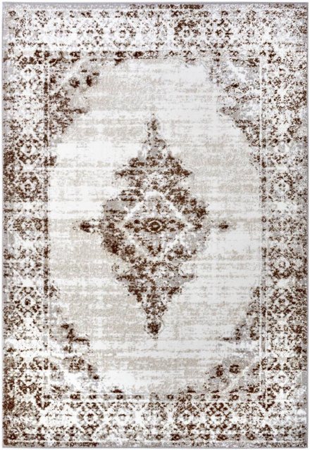 Bild von Hanse Home Retro Teppich Orientalisch – Orientalischer Kurzflor Wohnzimmerteppich im Vintage Look, Orient-Teppich Läufer für Schlafzimmer, Esszimmer, Wohnzimmer, Flur, Küche – Creme Braun,