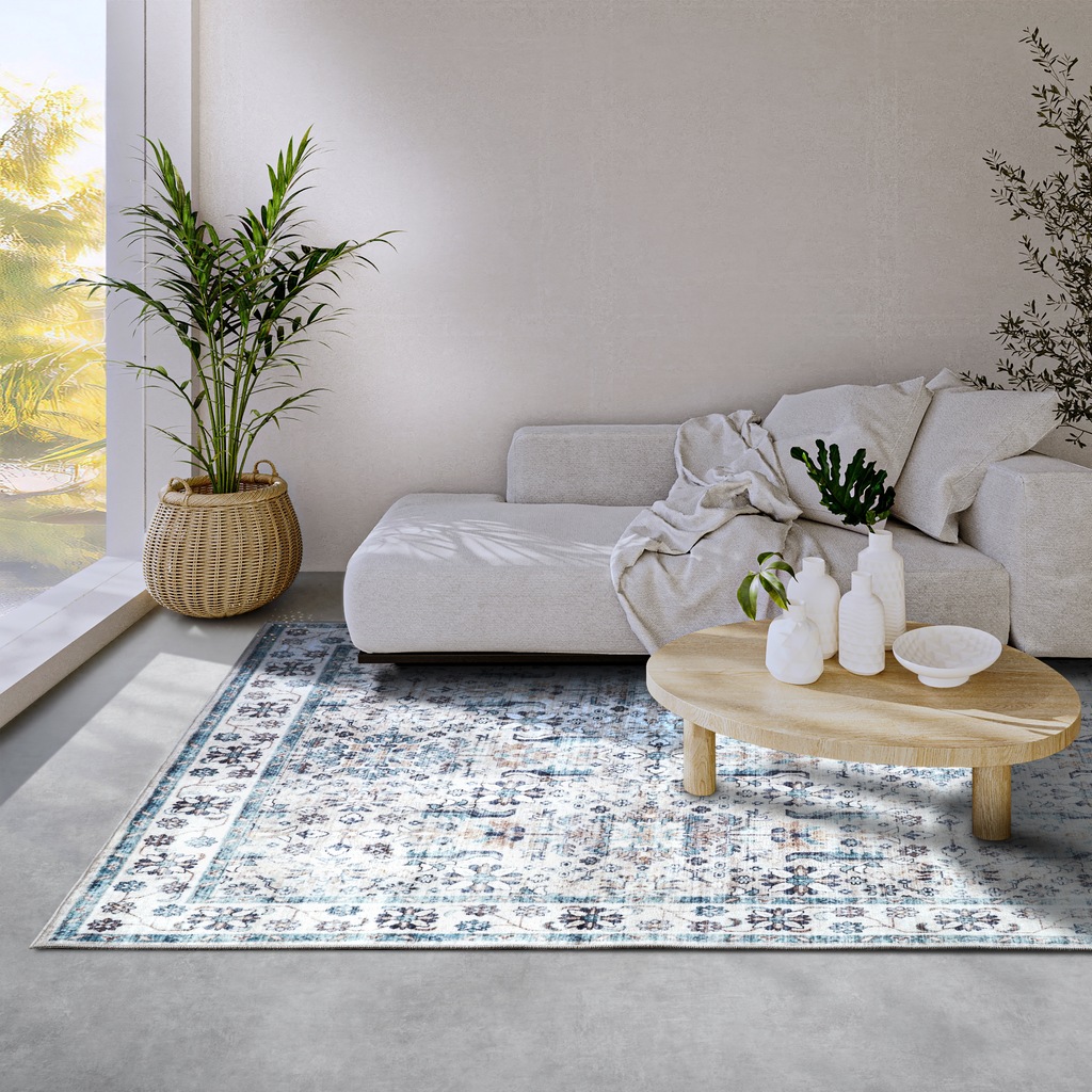 Bild von ELLE DECORATION Teppich "Saveh", rechteckig, 5 mm Höhe, Kurzflor, Anti Rutsch, Vintage, Klassisch, Wohnzimmer, Flur