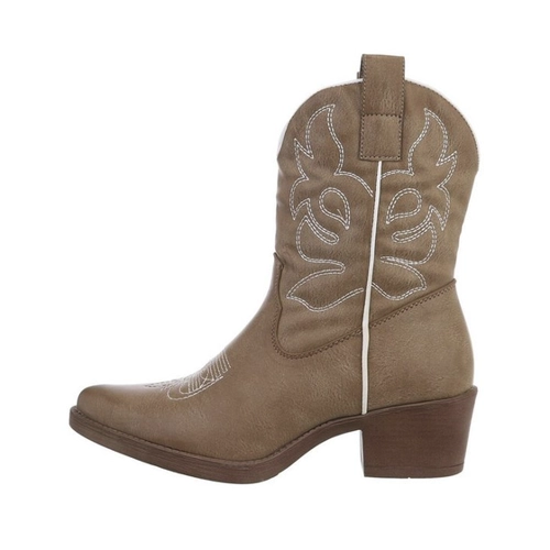 Bild von Elegante Ital-Design Damen Cowboyboots in Hellbraun