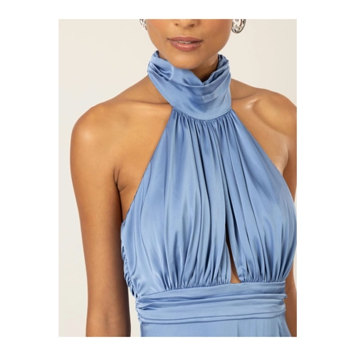 Bild von Elegantes APART Langes Satin Kleid in Hellblau