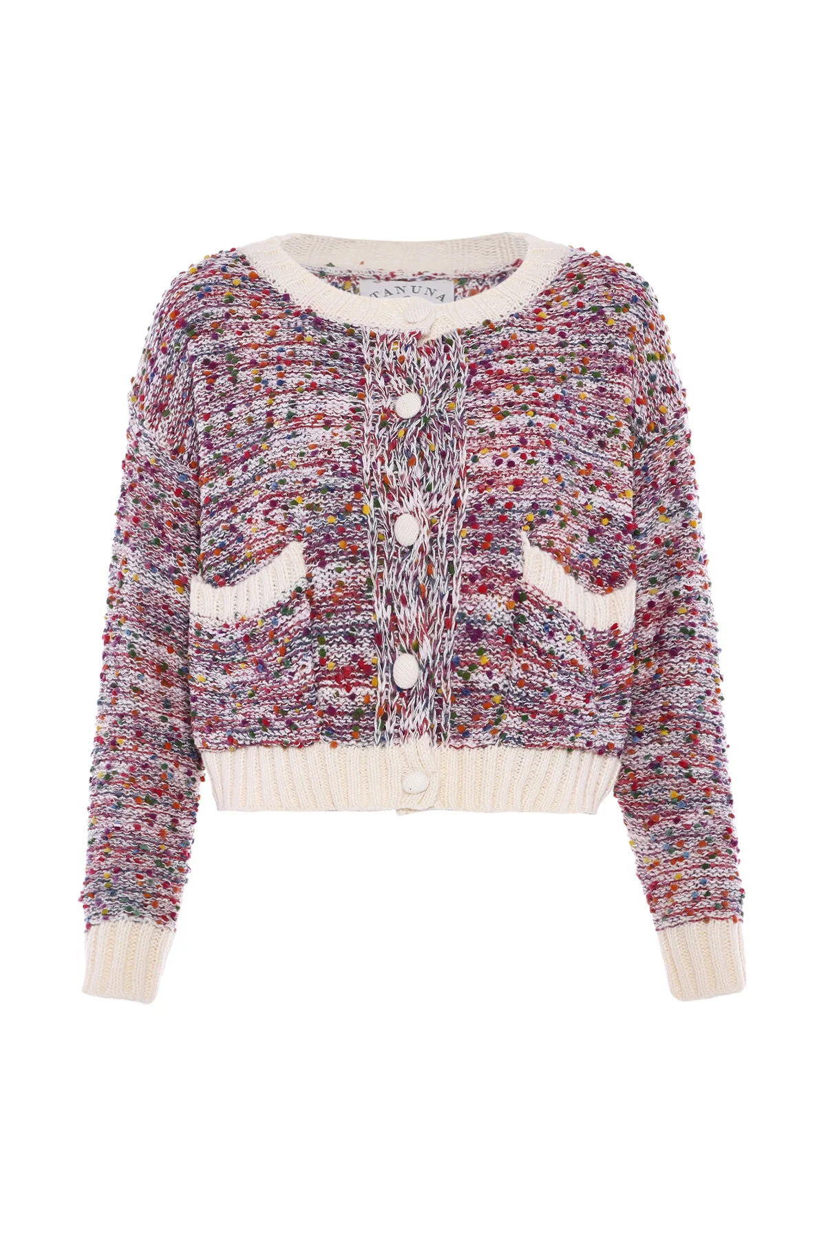 Bild von TANUNA Strickjacke Mehrfarbig Regular Fit für Damen - XL/2XL