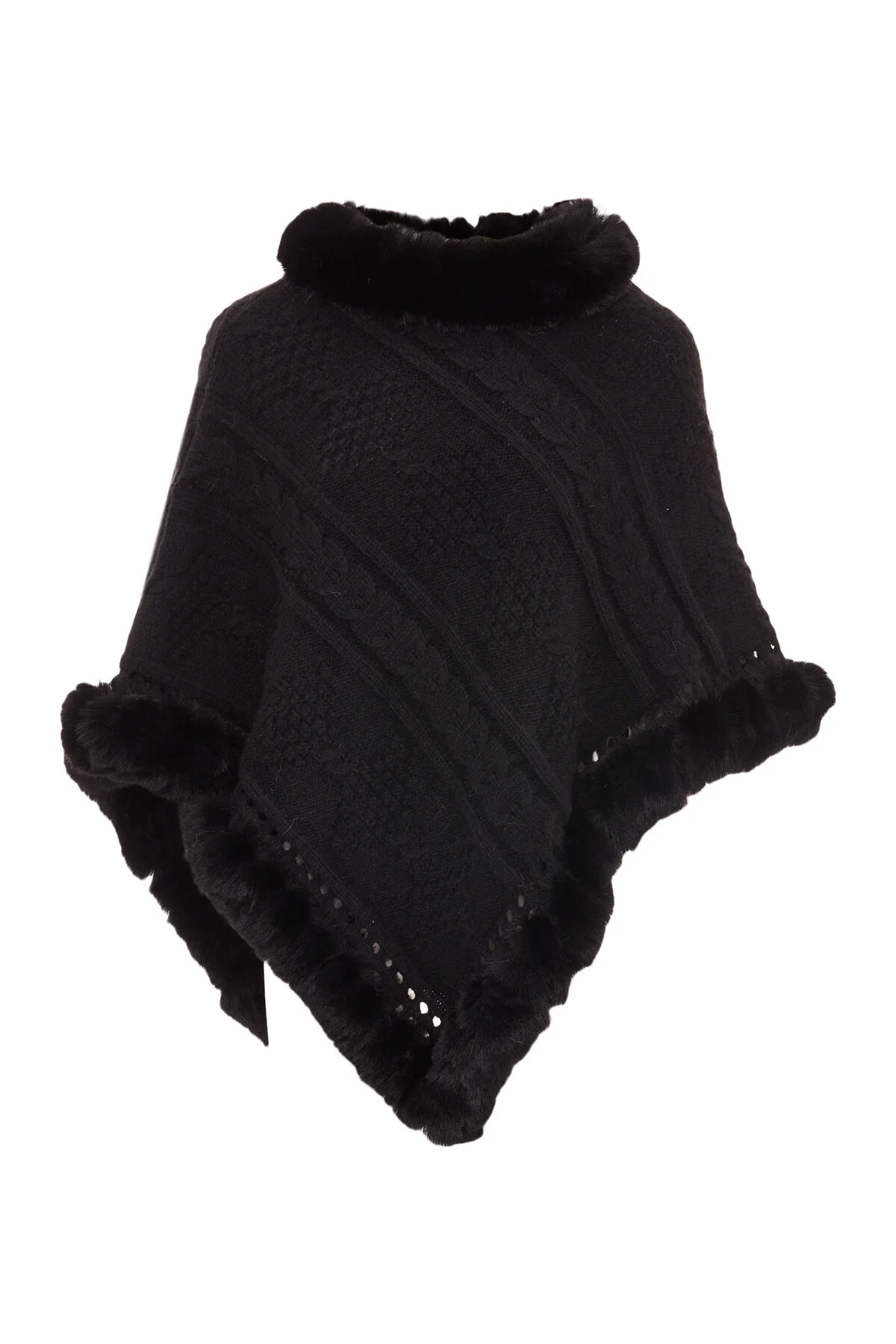 Bild von CHANI Poncho Schwarz Basic für Damen - M