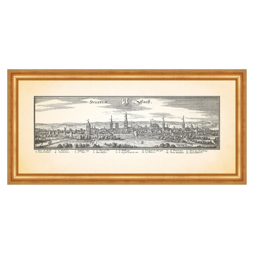 Bild von Kunstdruck Burghof Kattenturm mit antikisiertem Rahmen