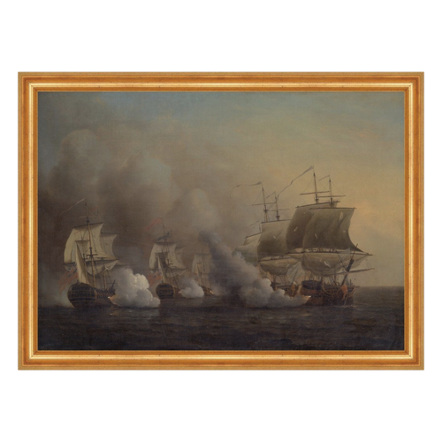 Bild von Kunstdruck Action off the Cape of Good Hope von Samuel Scott