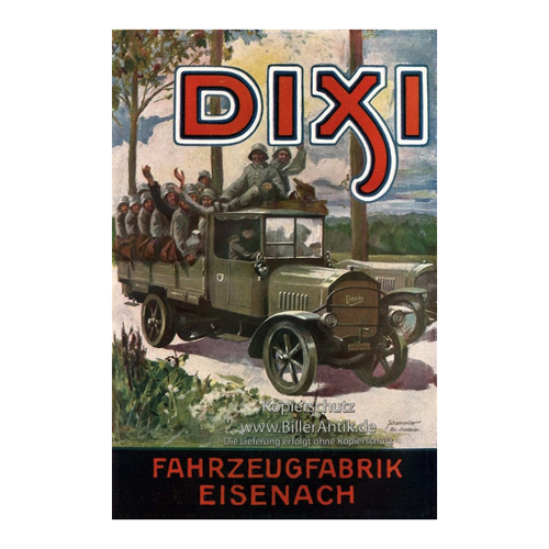 Bild von Kunstdruck Fahrzeugfabrik Eisenach VEB Automobilwerk Dixi Plakat