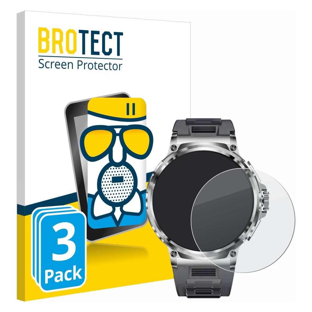 Bild von BROTECT Schutzglas Schutzfolie Glas Folie Displayschutz matt, Smartwatch Schutzfolie, Grau