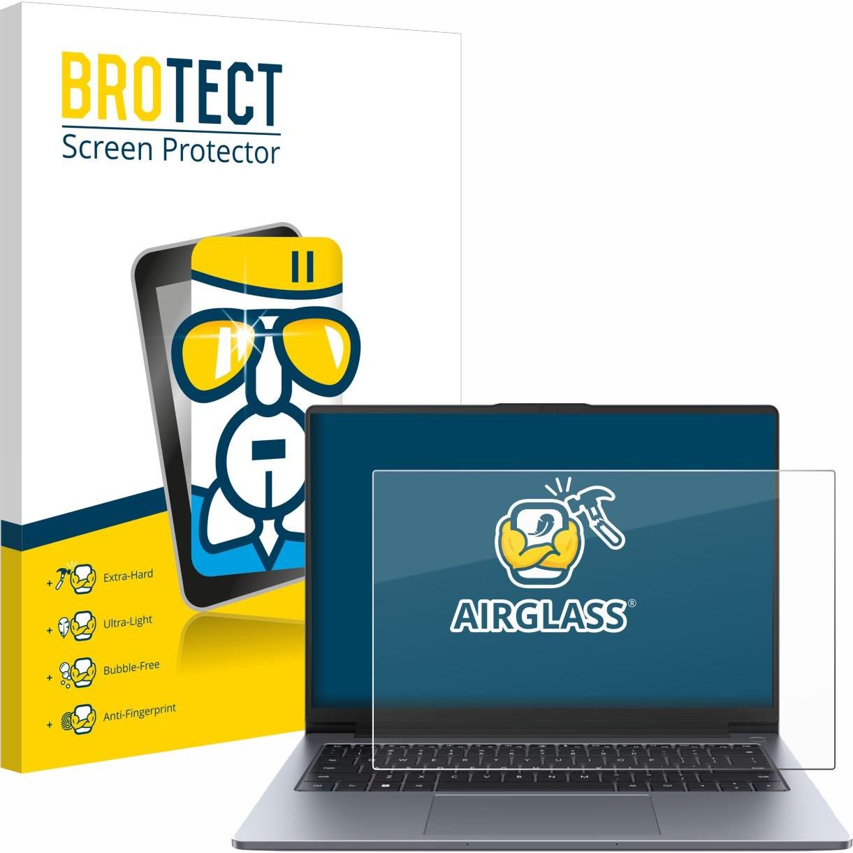 Bild von BROTECT Schutzglas Schutzfolie Glas Folie Displayschutz klar (35.56", 16 : 10), Notebook Schutzfolie