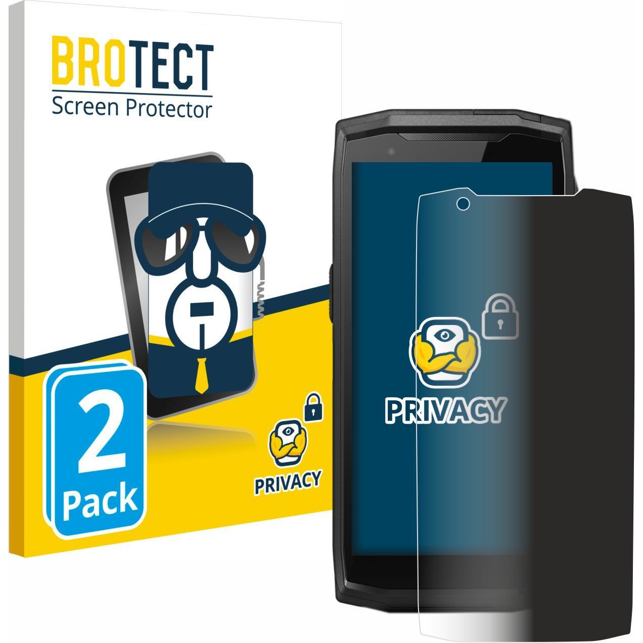 Bild von BROTECT Sichtschutzfolie Anti-Spy Privacy Folie Blaulicht-Schutz (2 Stück, Crosscall CORE-M5), Smartphone Schutzfolie, Blau