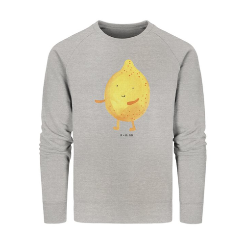 Bild von Mr. & Mrs. Panda Longpullover – Beste Freunde Zitrone in Heather Grey