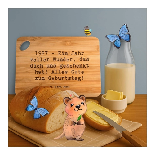Bild von Mr. & Mrs. Panda Servierbrett Spruch 1927 Geburtstag