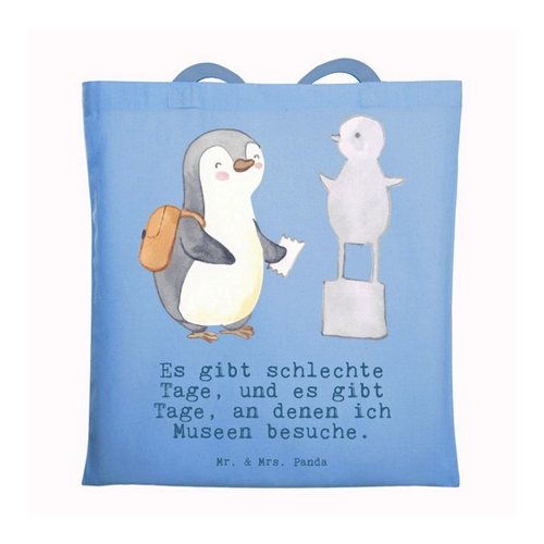 Bild von Mr. & Mrs. Panda Tragetasche Pinguin Museum besuchen - Sky Blue