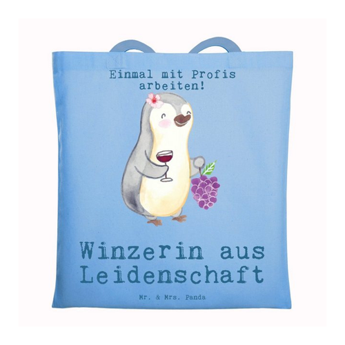 Bild von Mr. & Mrs. Panda Tragetasche Winzerin Leidenschaft - Sky Blue