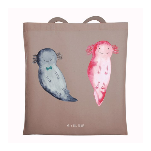 Bild von Mr. & Mrs. Panda Tragetasche Axolotl Liebe - Braun Pastell
