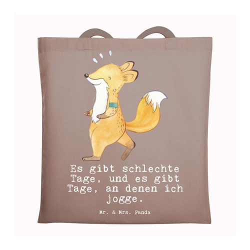 Bild von Mr. & Mrs. Panda Tragetasche Fuchs Joggen - Braun Pastell