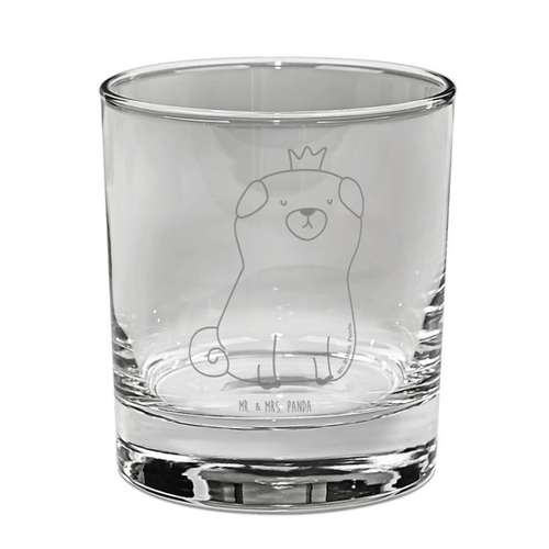 Bild von Mr. & Mrs. Panda Glas Mops Krone - Stilvolles Ginglas für Hundeliebhaber