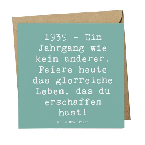 Bild von Mr. & Mrs. Panda Grußkarte Spruch zum 1939 Geburtstag – Meeresbrise